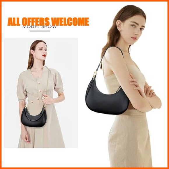 PU Leather Shoulder Bag with Removable Strap, Spacious Compartments - Picture 4 of 8